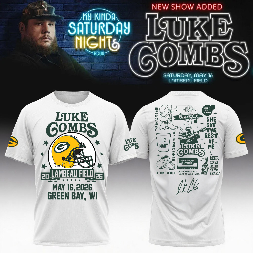 Luke Combs Merch x Packers 2026 T-Shirt My Kinda Saturday Night Tour Luke Combs Fans Outfit