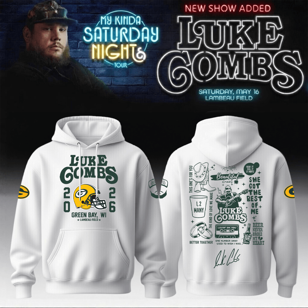 Luke Combs Merch x Packers Hoodie My Kinda Saturday Night Tour Luke Combs Aesthetic Wear