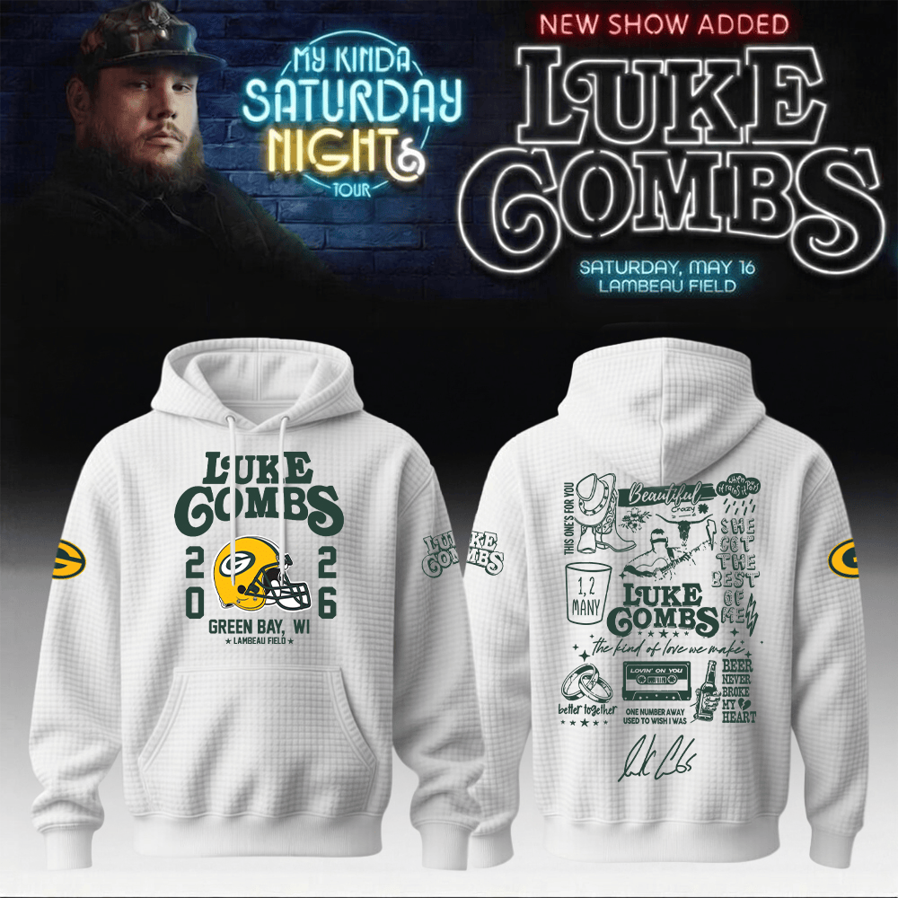 Luke Combs Merch x Packers My Kinda Saturday Night Tour 2026 Hoodie Best Fans Gear