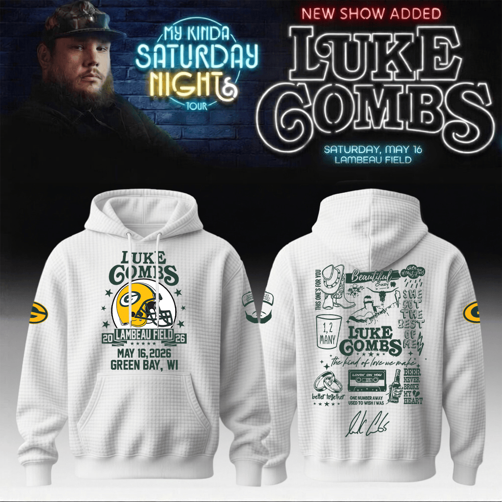 Luke Combs Merch x Packers My Kinda Saturday Night Tour 2026 Hoodie Luke Combs Apparel