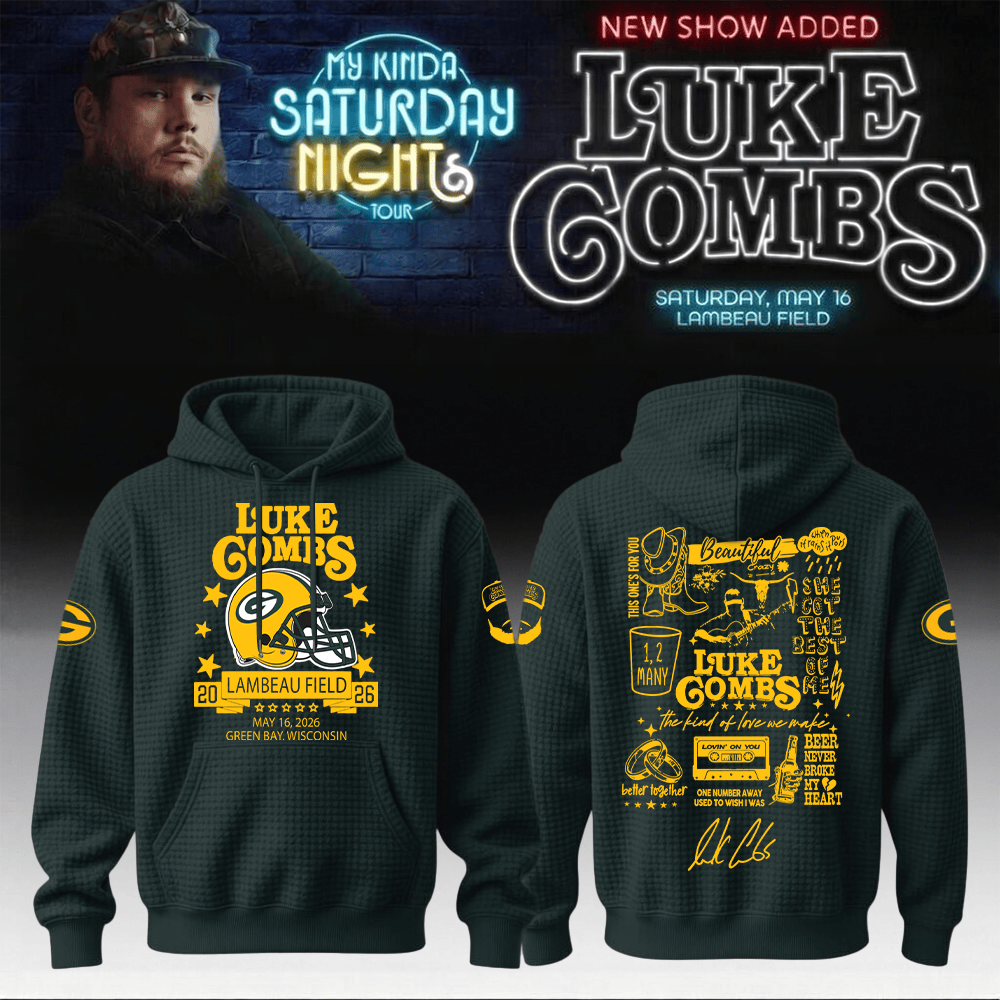 Luke Combs Merch x Packers My Kinda Saturday Night Tour 2026 Hoodie Luke Combs Clothing