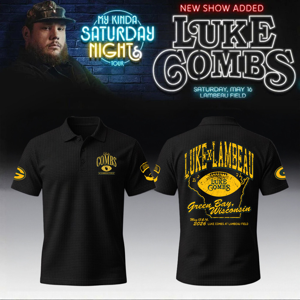 Luke Combs Merch X Packers My Kinda Saturday Night Tour 2026 Polo Shirt Gift For Luke Fans