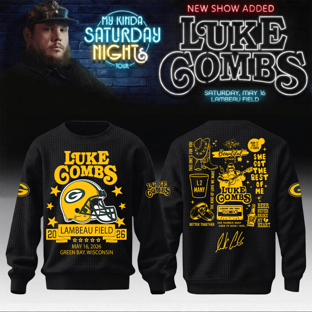 Luke Combs Merch x Packers My Kinda Saturday Night Tour 2026 Sweatshirt Country Music Clothing