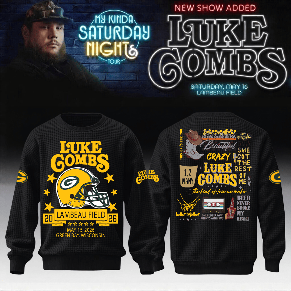 Luke Combs Merch x Packers My Kinda Saturday Night Tour 2026 Sweatshirt Gift For Country Fans
