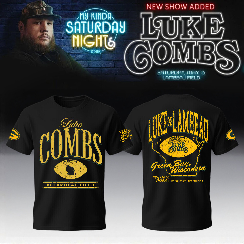 Luke Combs Merch X Packers My Kinda Saturday Night Tour 2026 T-Shirt Father In Law Gifts Dad's Day