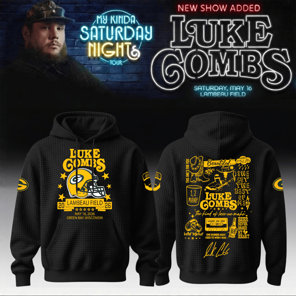 Luke Combs Merch x Packers My Kinda Saturday Night Tour Hoodie Birthday Gift For Him