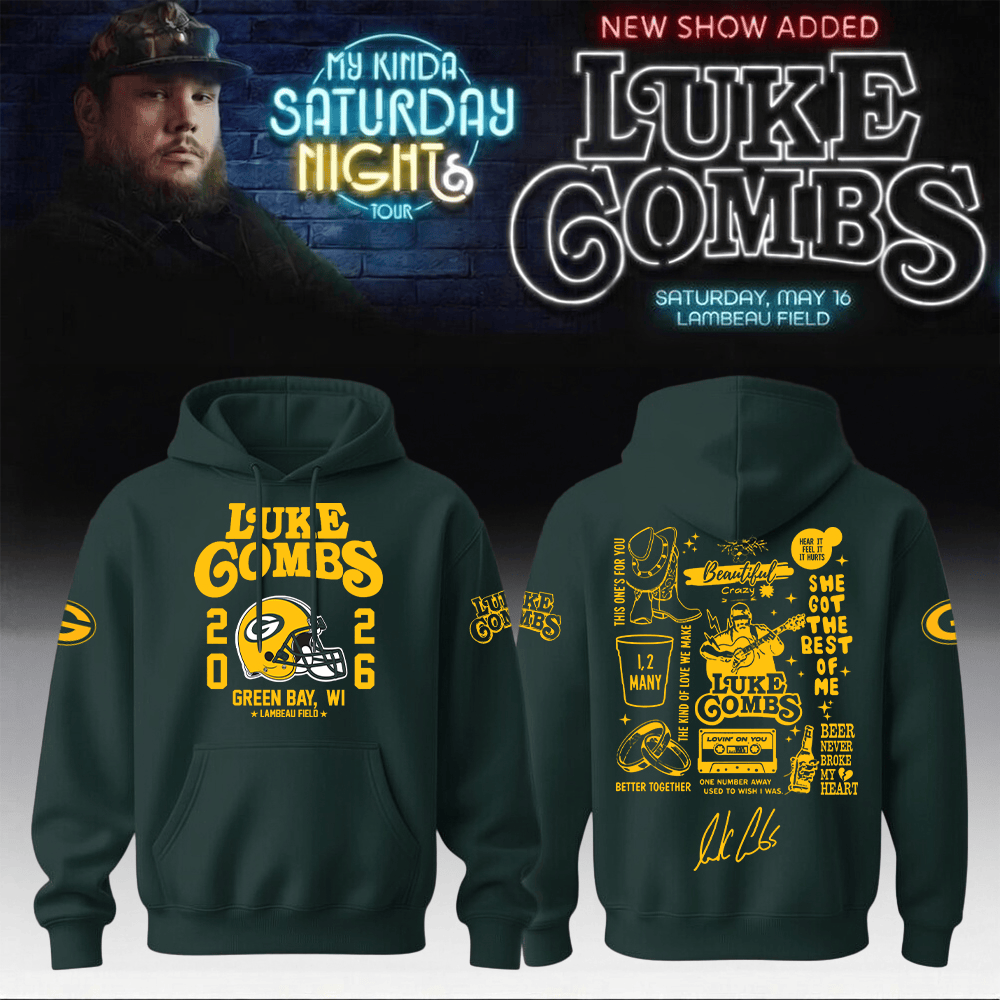 Luke Combs Merch x Packers My Kinda Saturday Night Tour Hoodie Cool Gift For Fans