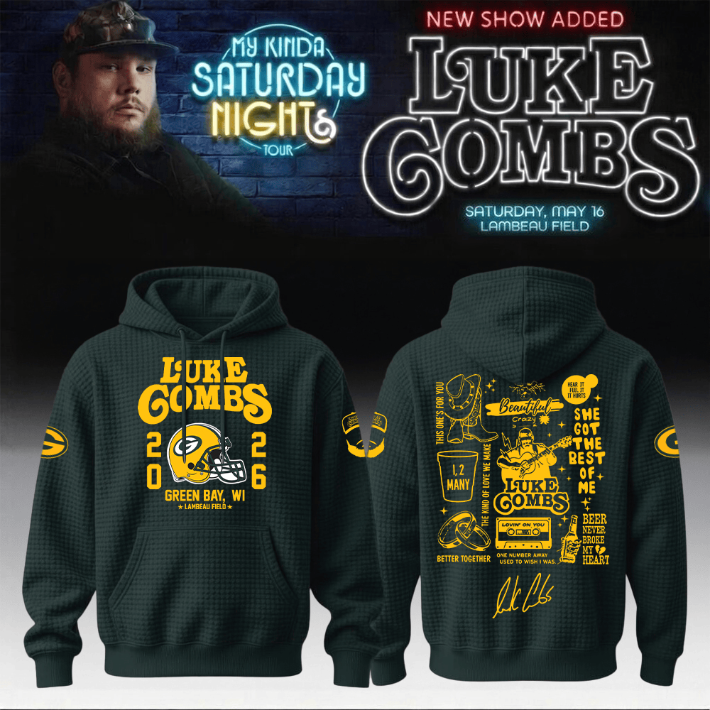 Luke Combs Merch x Packers My Kinda Saturday Night Tour Hoodie Music Apparel Gift Ideas
