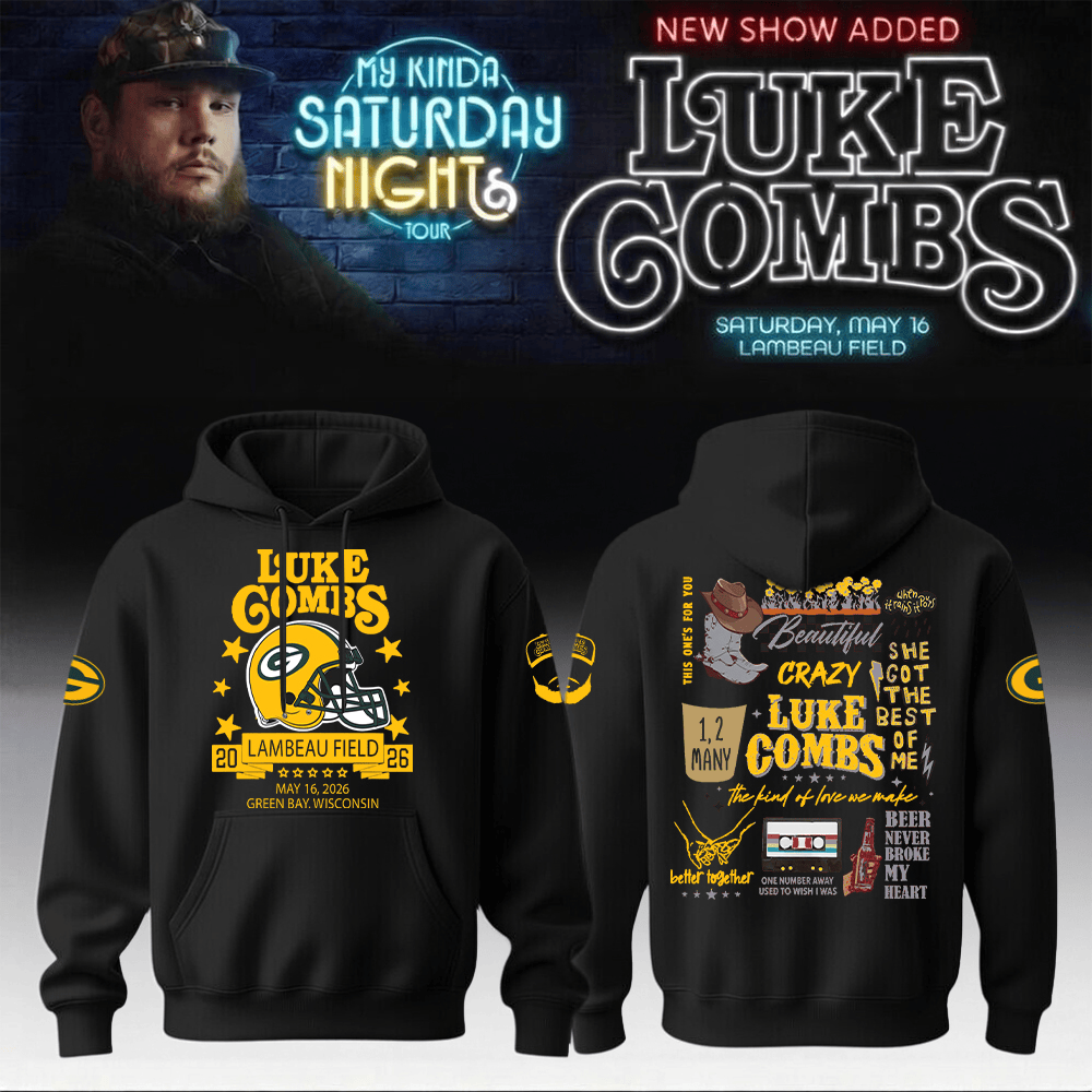 Luke Combs Merch x Packers My Kinda Saturday Night Tour Hoodie Music Lover Gift Ideas