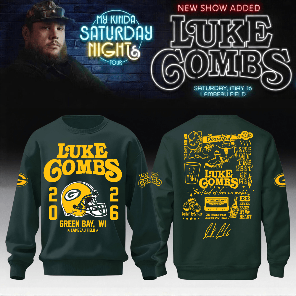 Luke Combs Merch x Packers My Kinda Saturday Night Tour Sweatshirt Music Lover Gift Idea