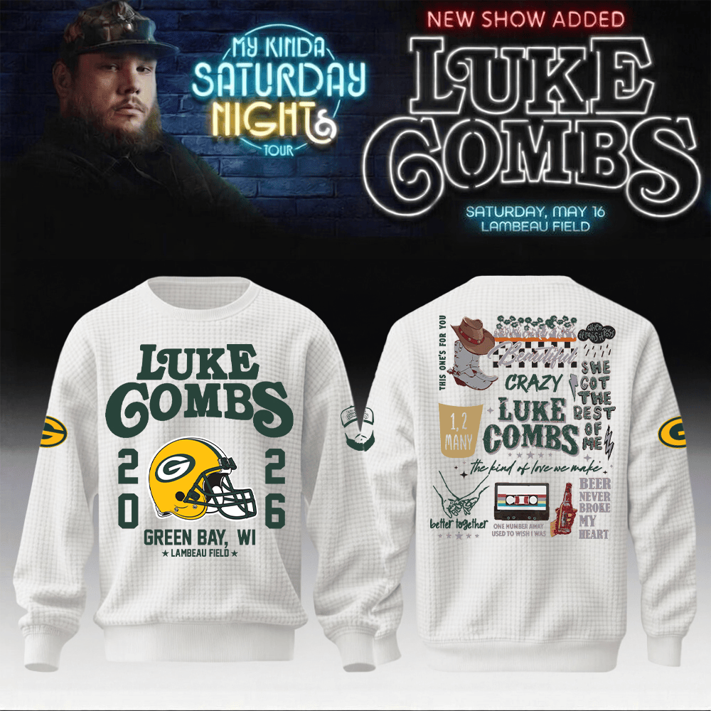 Luke Combs Merch x Packers My Kinda Saturday Night Tour Sweatshirt Music Lover Present