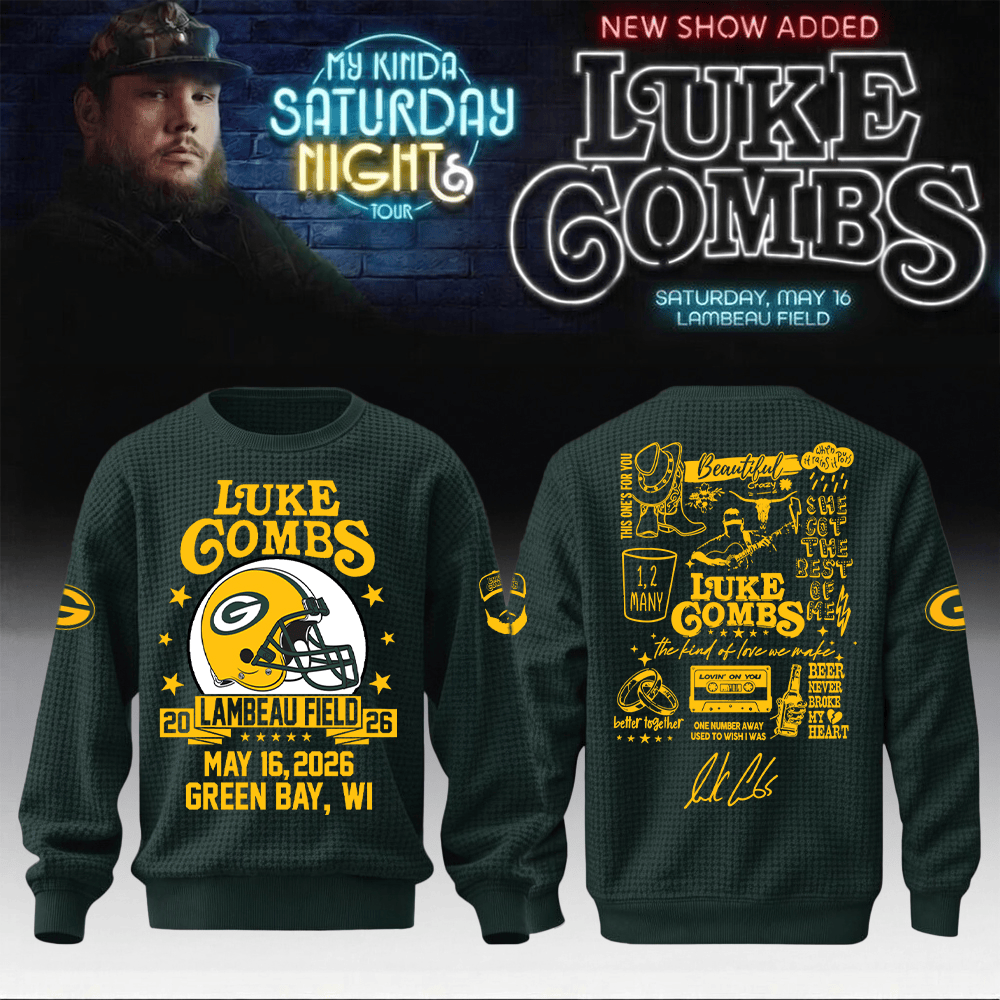 Luke Combs Merch x Packers My Kinda Saturday Night Tour Sweatshirt Present For Huge Fans