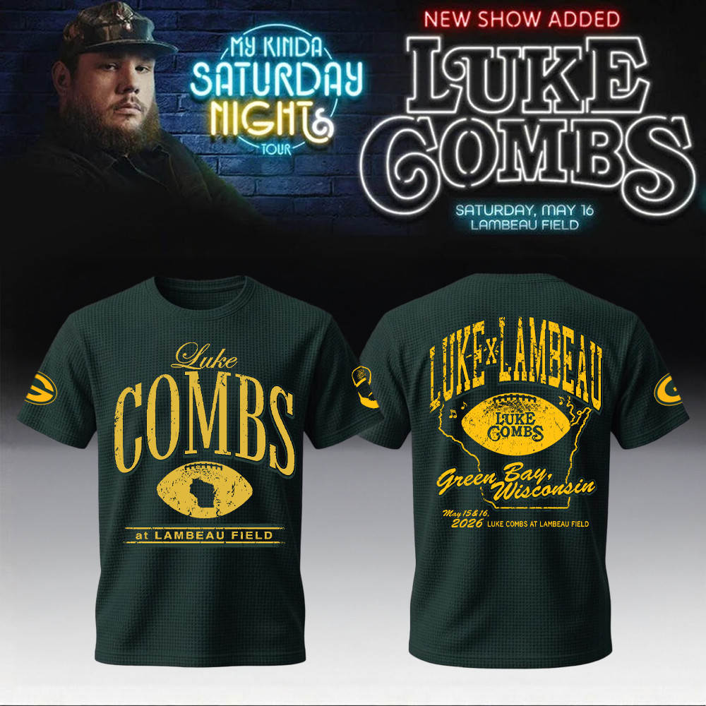 Luke Combs Merch X Packers My Kinda Saturday Night Tour T-Shirt Gifts For Dad Who Wants Nothing