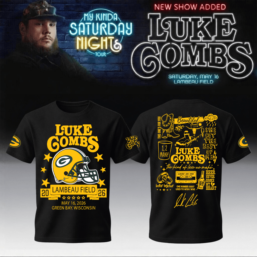 Luke Combs Merch x Packers My Kinda Saturday Night Tour T-Shirt Good Gift For Him