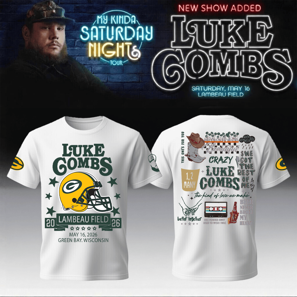 Luke Combs Merch x Packers My Kinda Saturday Night Tour T-Shirt Great Gift For Music Buffs