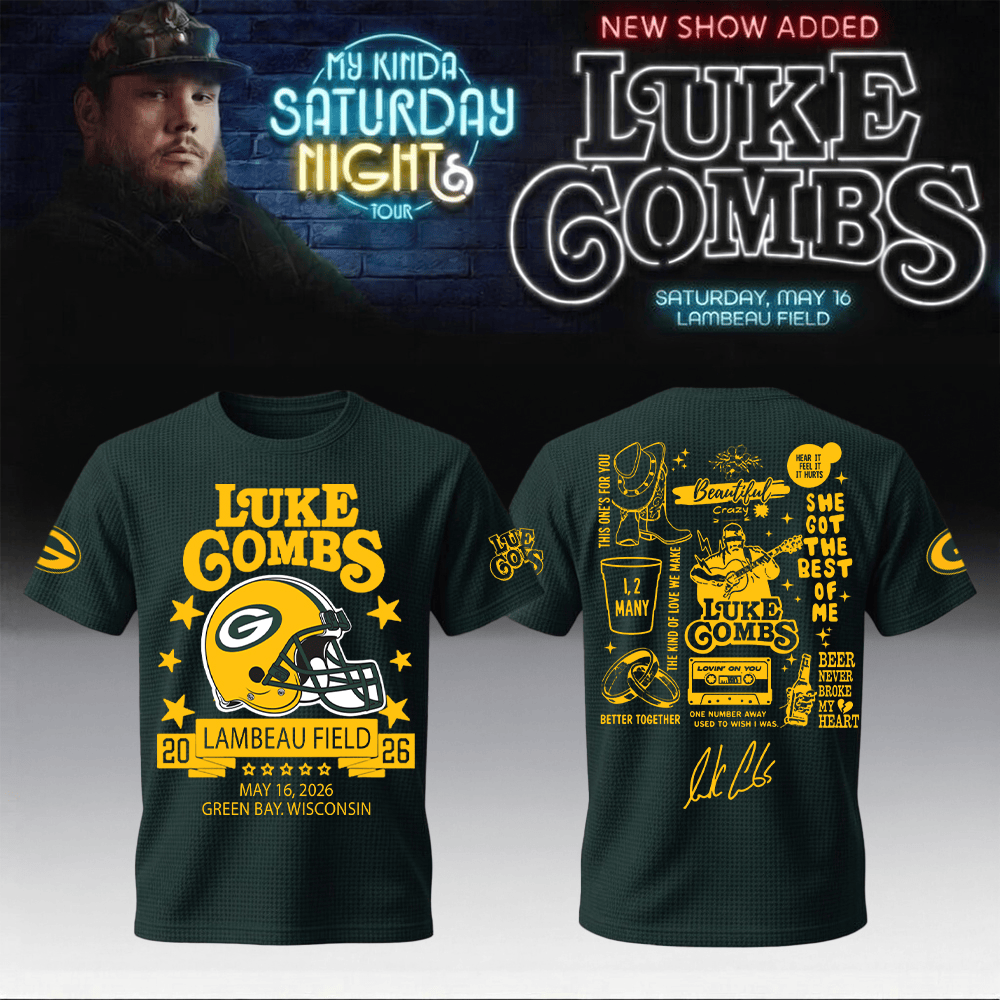 Luke Combs Merch x Packers My Kinda Saturday Night Tour T-Shirt Present For Boyfriend