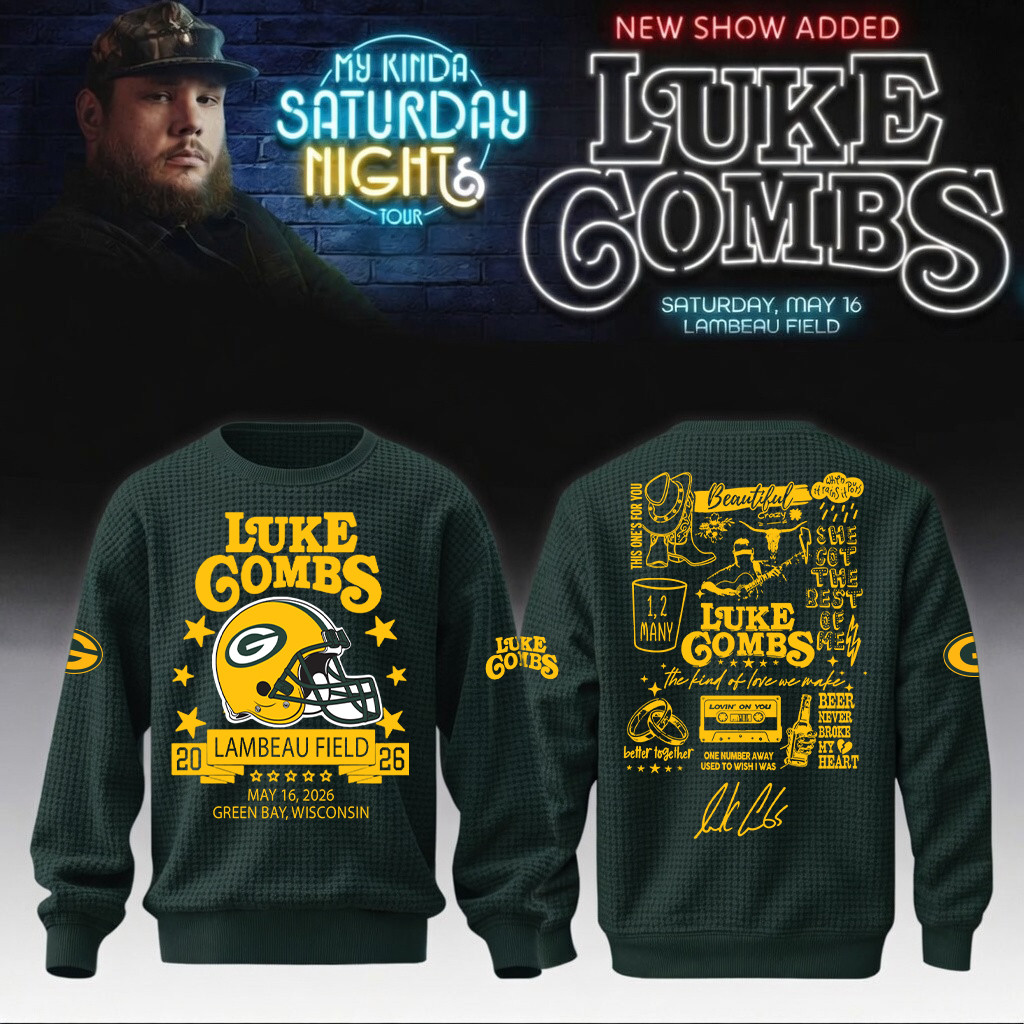 Luke Combs Merch x Packers Sweatshirt My Kinda Saturday Night Tour Clothing Luke Combs Fan Gift