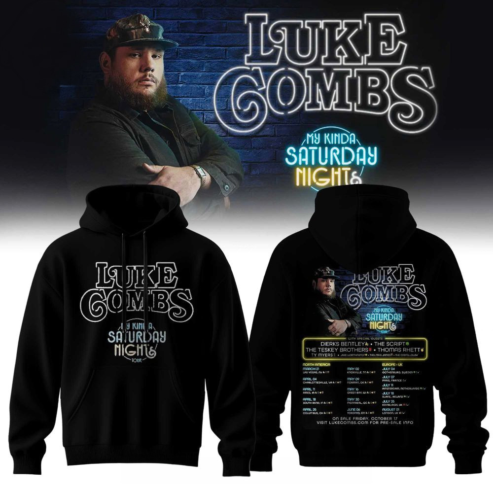 Luke Combs My Kinda Saturday Night Tour Hoodie Luke Combs Merch Gifts For Fans