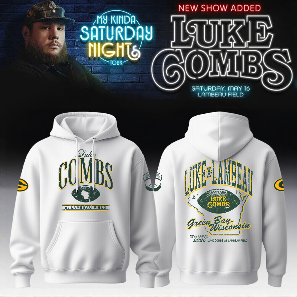 Luke Combs X Green Bay Packers Merch My Kinda Saturday Night Tour Hoodie Father's Day Presents