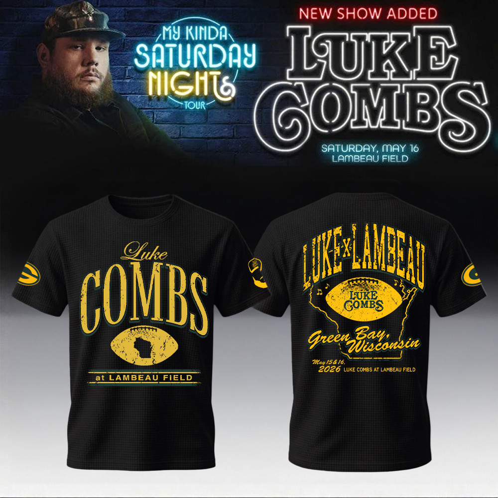 Luke Combs X Green Bay Packers Merch My Kinda Saturday Night Tour T-Shirt Gift For Concert Lovers