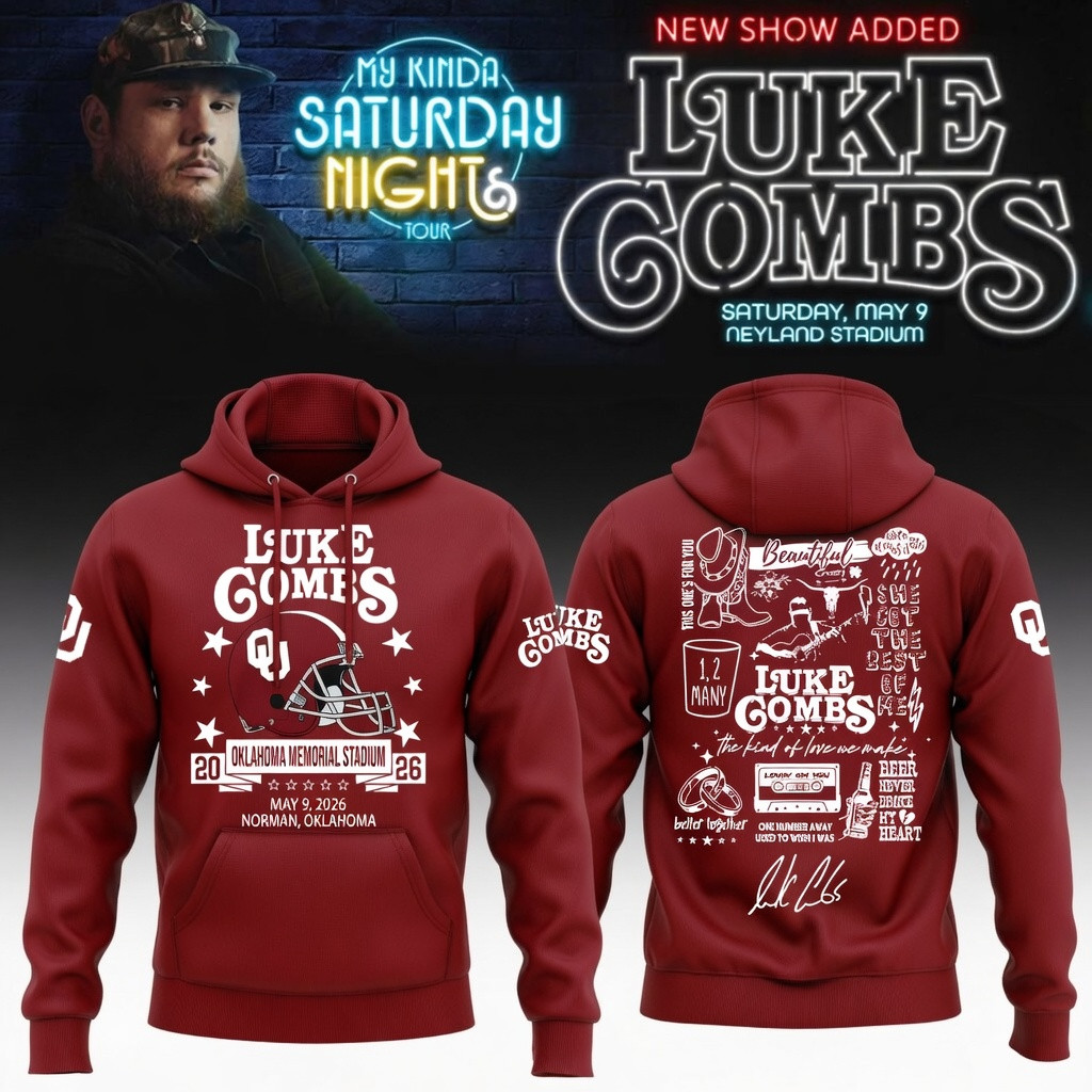 Luke Combs x Oklahoma My Kinda Saturday Night Tour Hoodie Music Apparel Luke Combs Fan Gift