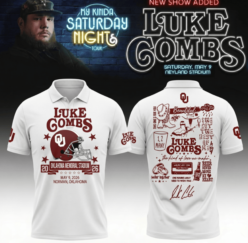 Luke Combs x Oklahoma My Kinda Saturday Night Tour Polo Shirt Luke Combs Merch Fan Gifts