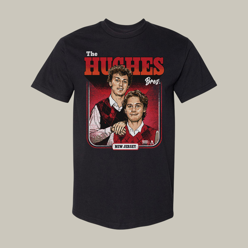 Luke Hughes & Jack Hughes New Jersey Step Brothers T-Shirt USA Hockey Gold Medal Shirt