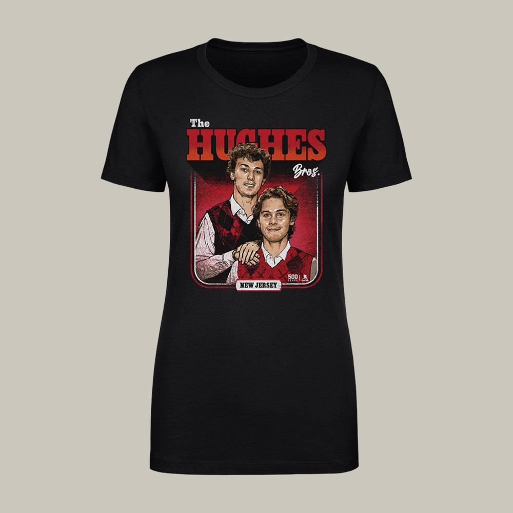 Luke Hughes & Jack Hughes New Jersey Step Brothers T-Shirt USA Hockey Gold Shirt Present