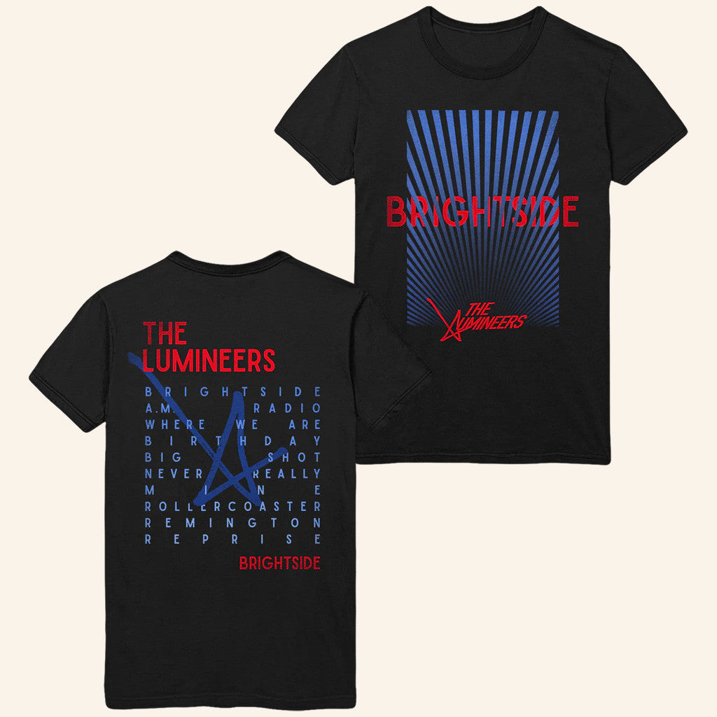 Lumineers Merch Tour 2025 BRIGHTSIDE Light Rays T-Shirt Gifts For Husband Lumineers Merch Tour 2025 BRIGHTSIDE Light Rays T-Shirt Gifts For Husband