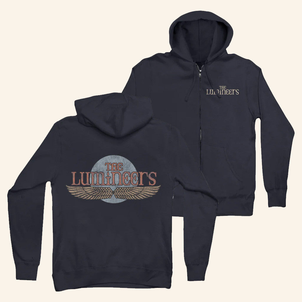 Lumineers Merch Tour 2025 The Lumineers Winged Logo Zip Hoodie Best Gifts For Dudes Lumineers Merch Tour 2025 The Lumineers Winged Logo Zip Hoodie Best Gifts For Dudes