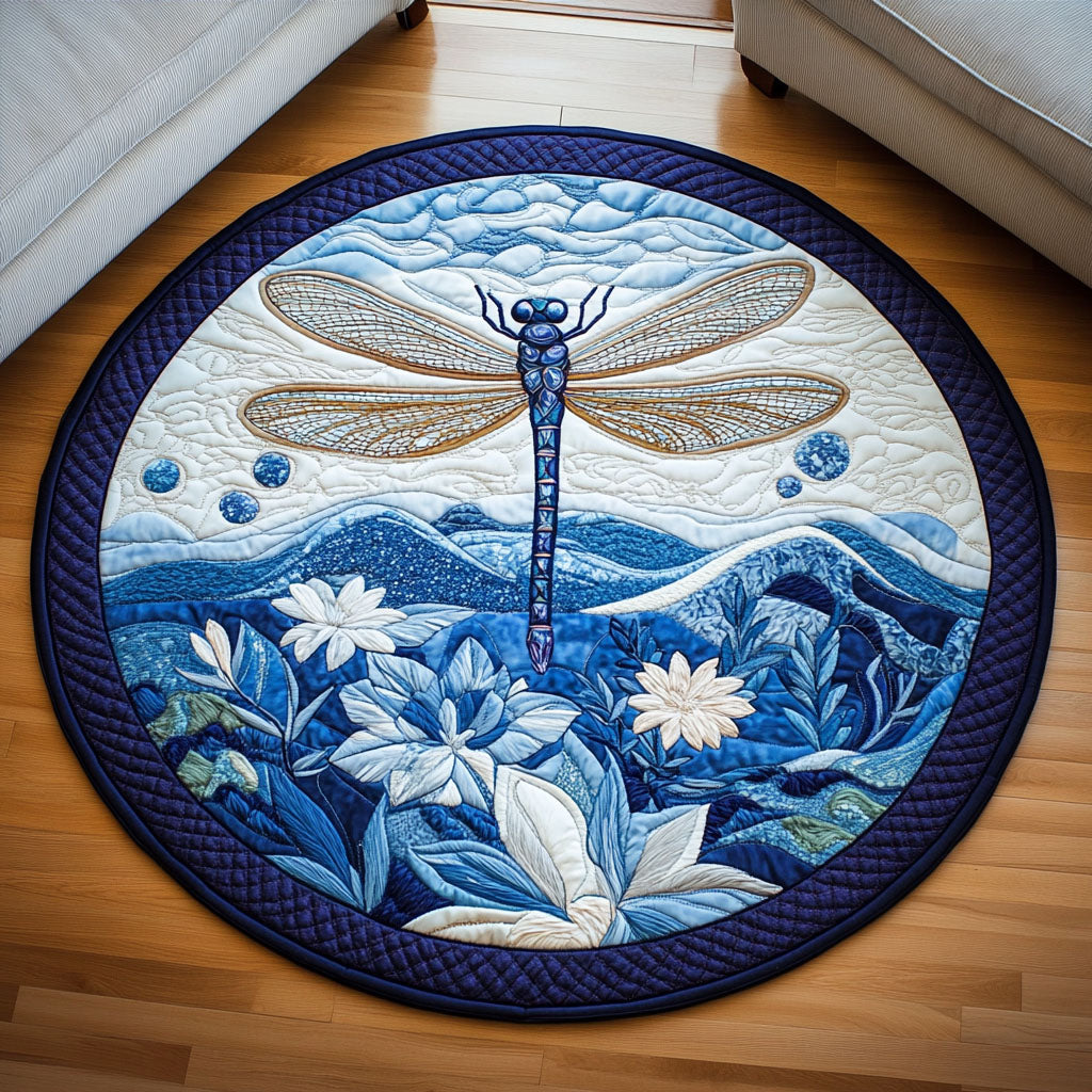 Luminous Flight Quilted Round Mat Foyer Decor Ideas Dragonfly Themed Gifts