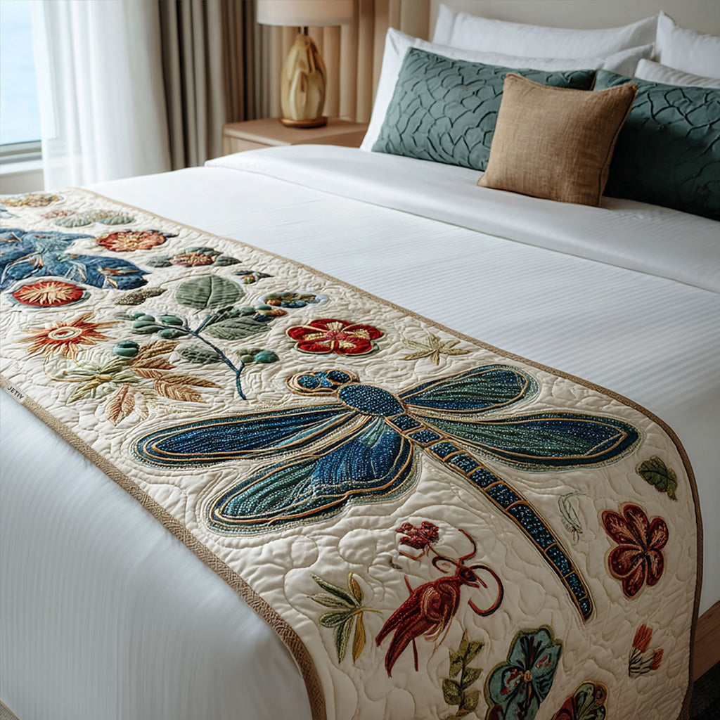 Luminous Hover Quilted Bed Runner Bed Decor Dragonfly Gift Ideas