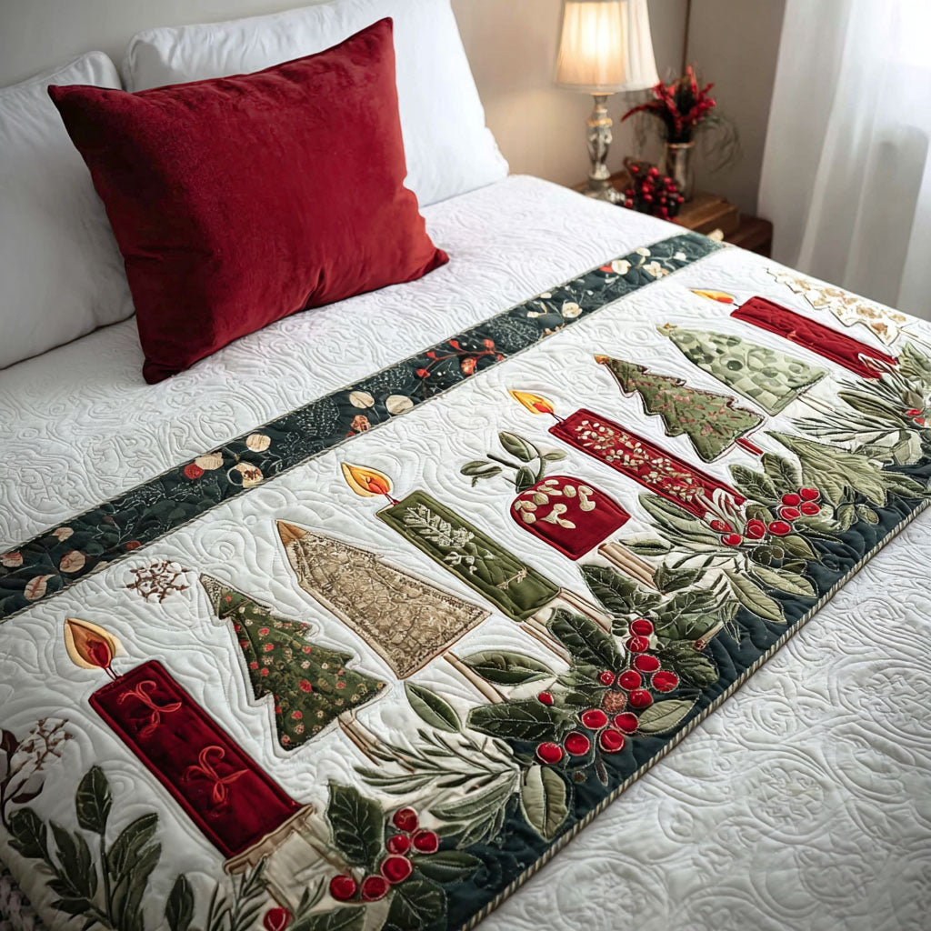Luminous Noel Quilted Bed Runner Christmas Bed Scarf Christmas Presents