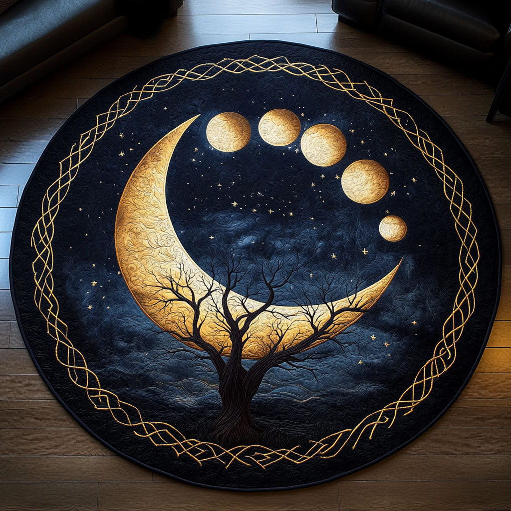 Lunar Embrace Quilted Round Mat Christmas Entryway Decor Best Christmas Presents For Mom