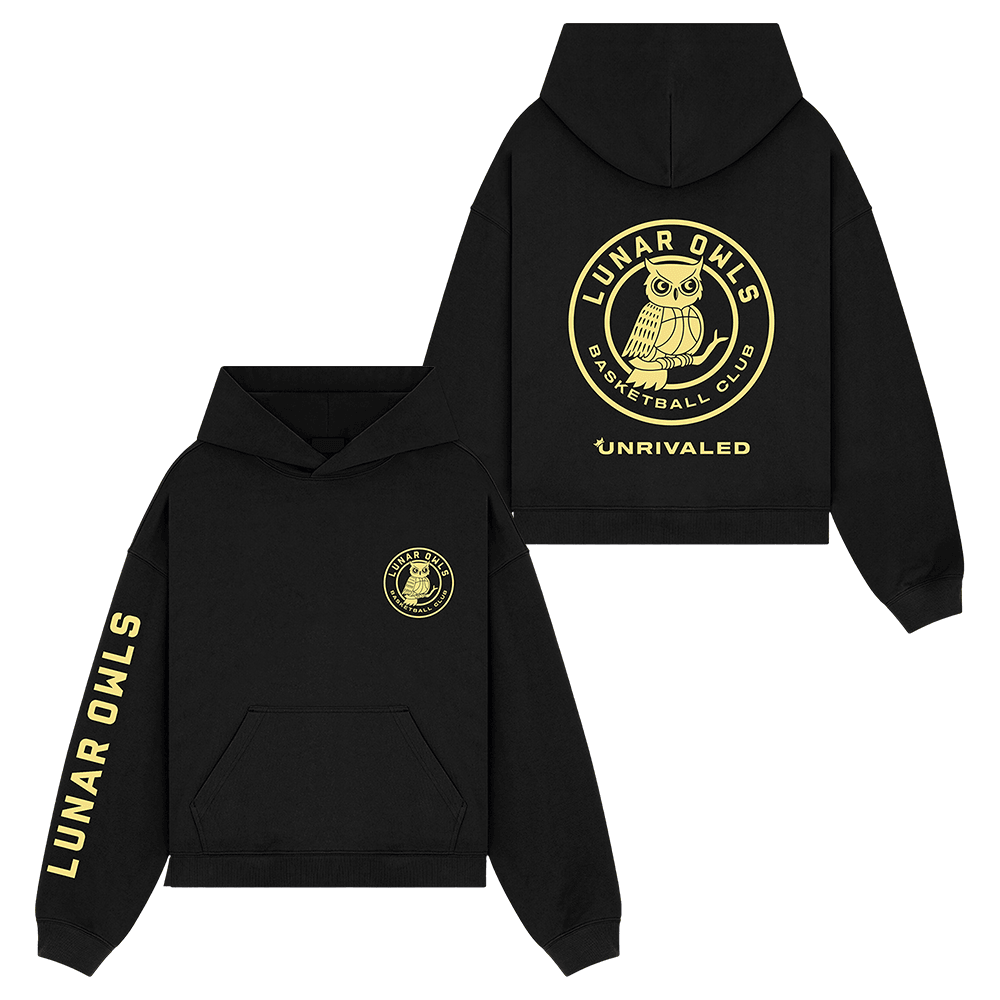 Lunar Owls Basketball Club Logo Hoodie Black Unrivaled Women's Basketball Merch Gifts For Fans