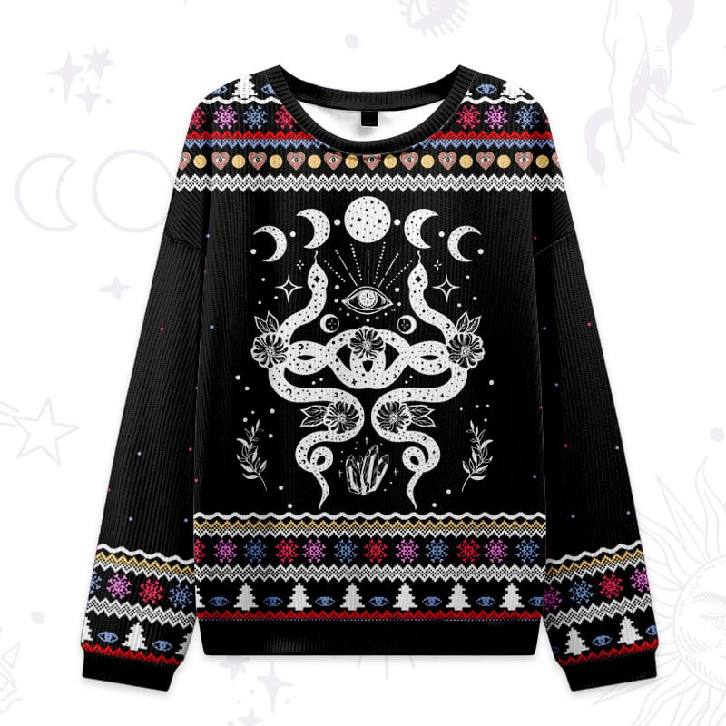 Lunar Serpent Alchemy Ugly Christmas Sweater Xmas Apparel Gifts For Friends