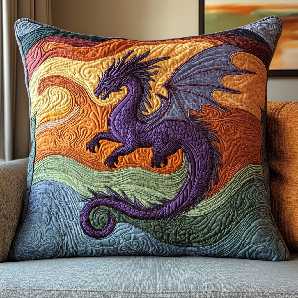 Lunar Serpent Quilted Pillow Case Christmas Pillow Cover