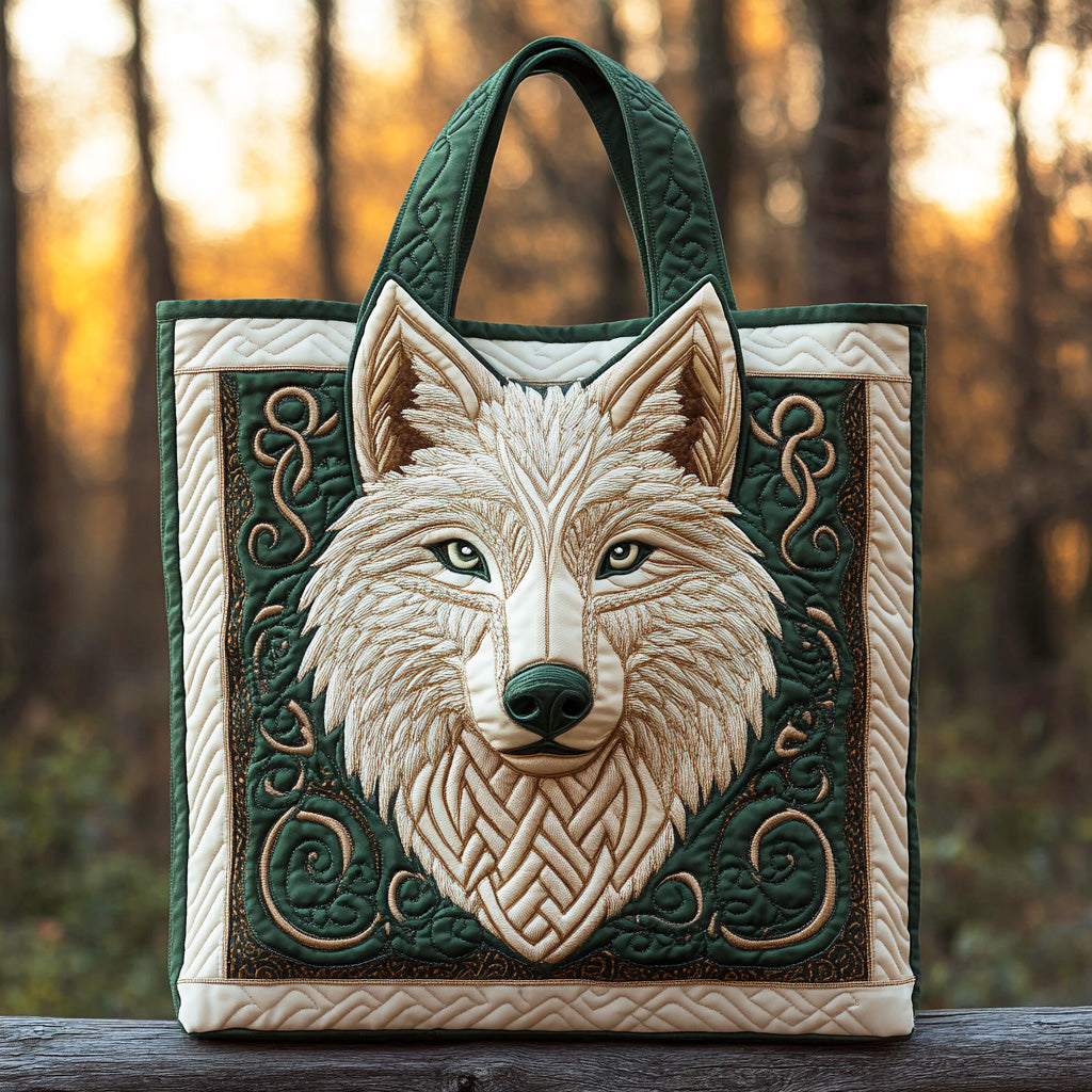 Lunar Wolf Spirit Quilted Tote Bag Best Stocking Stuffers For Men