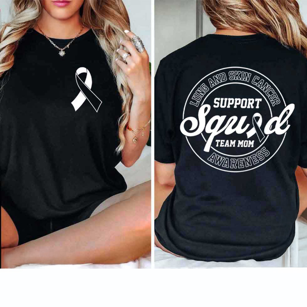 Lung And Skin Cancer Awareness Support Squad T-Shirt Gift Ideas For Sister Lung And Skin Cancer Awareness Support Squad T-Shirt Gift Ideas For Sister