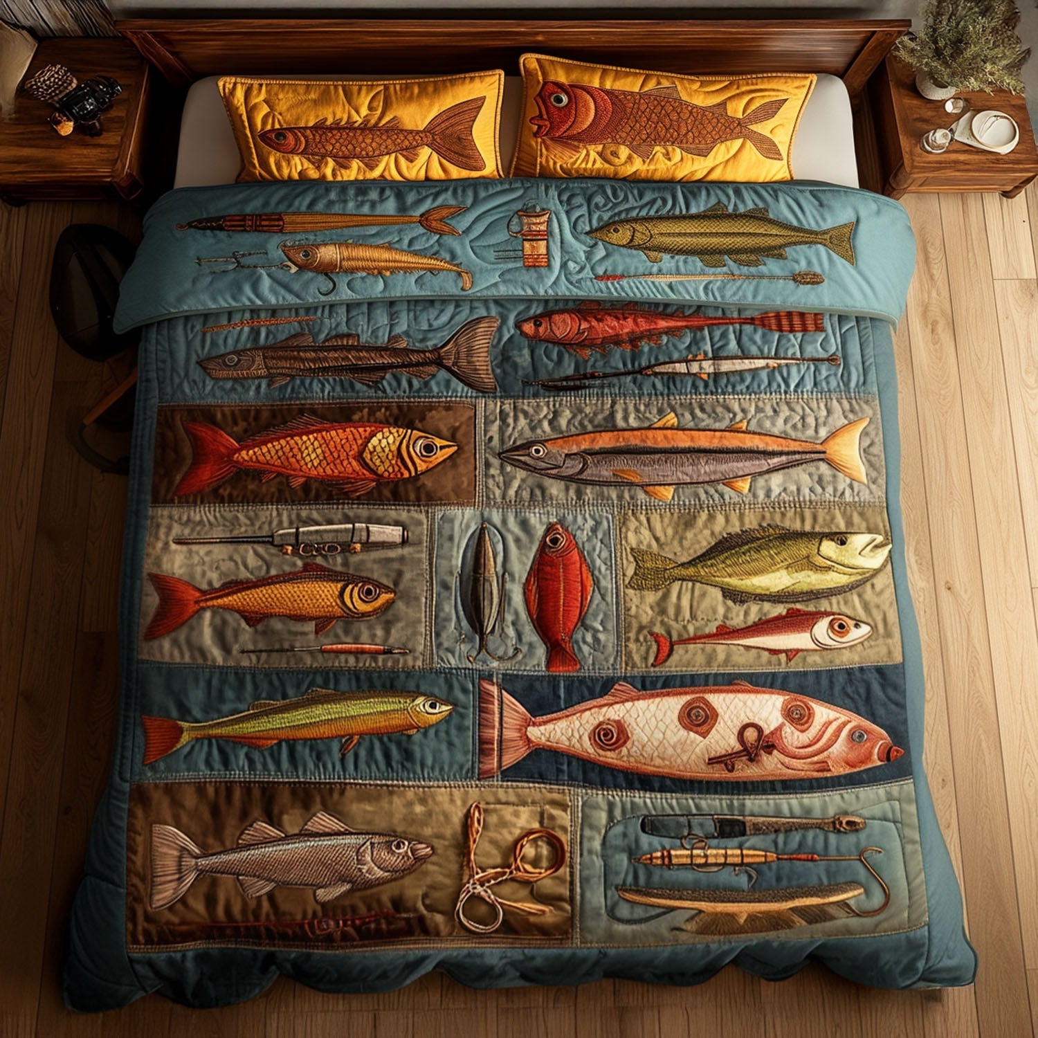 Lure Legends Quilted Bedding Set Bed Decorations Best Fishing Christmas Gifts