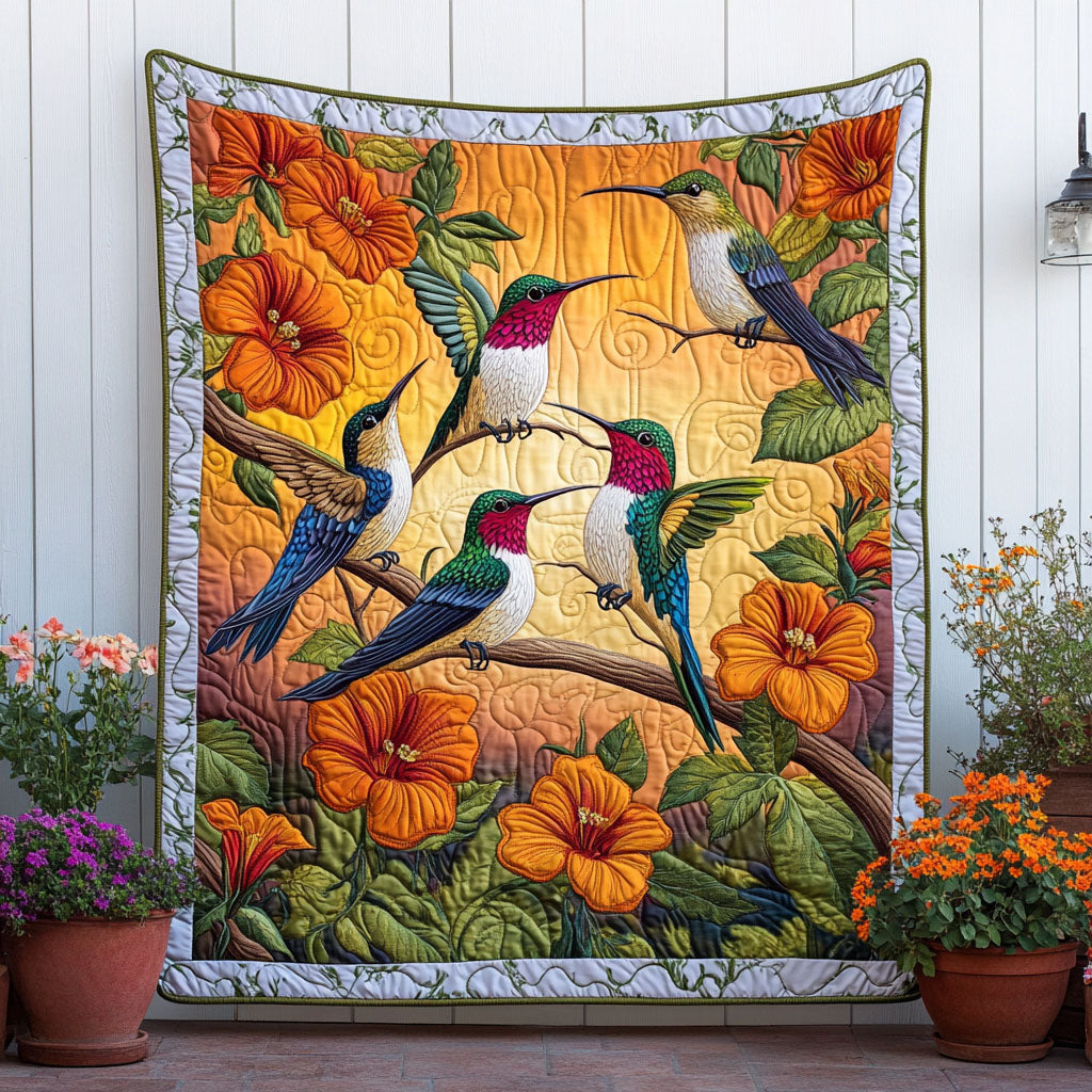 Lush Flutter Quilted Blanket Cool Throw Blanket Great Hummingbird Lover Gift Ideas