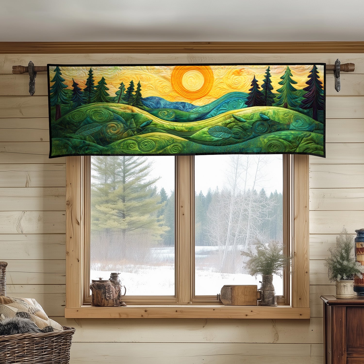 Lush Horizon Quilted Valance Foyer Christmas Decor Forest Gift Shop