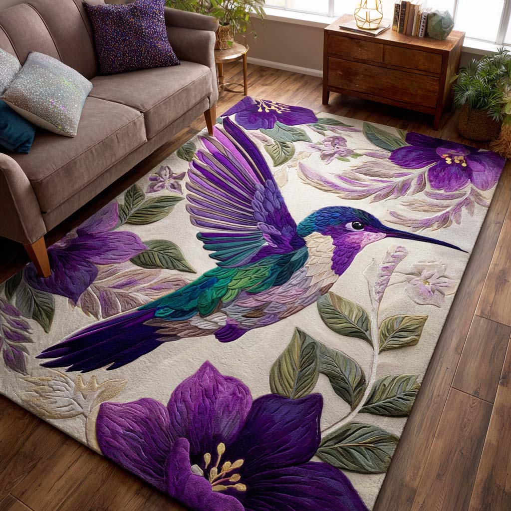 Lush Hummingbird Area Rug  Living Room Rugs Birthday Presents For Dad From Daughter