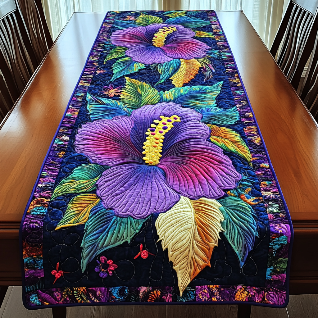 Lush Tropics Quilted Table Runner Flower Table Runner Great Family Gifts