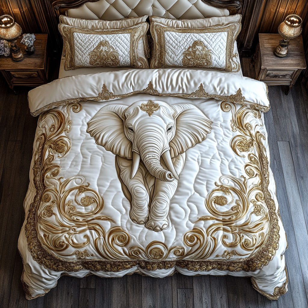 Luxurious Elephant Duvet Cover Set Quilted Bedspreads 10 Year Anniversary Gift
