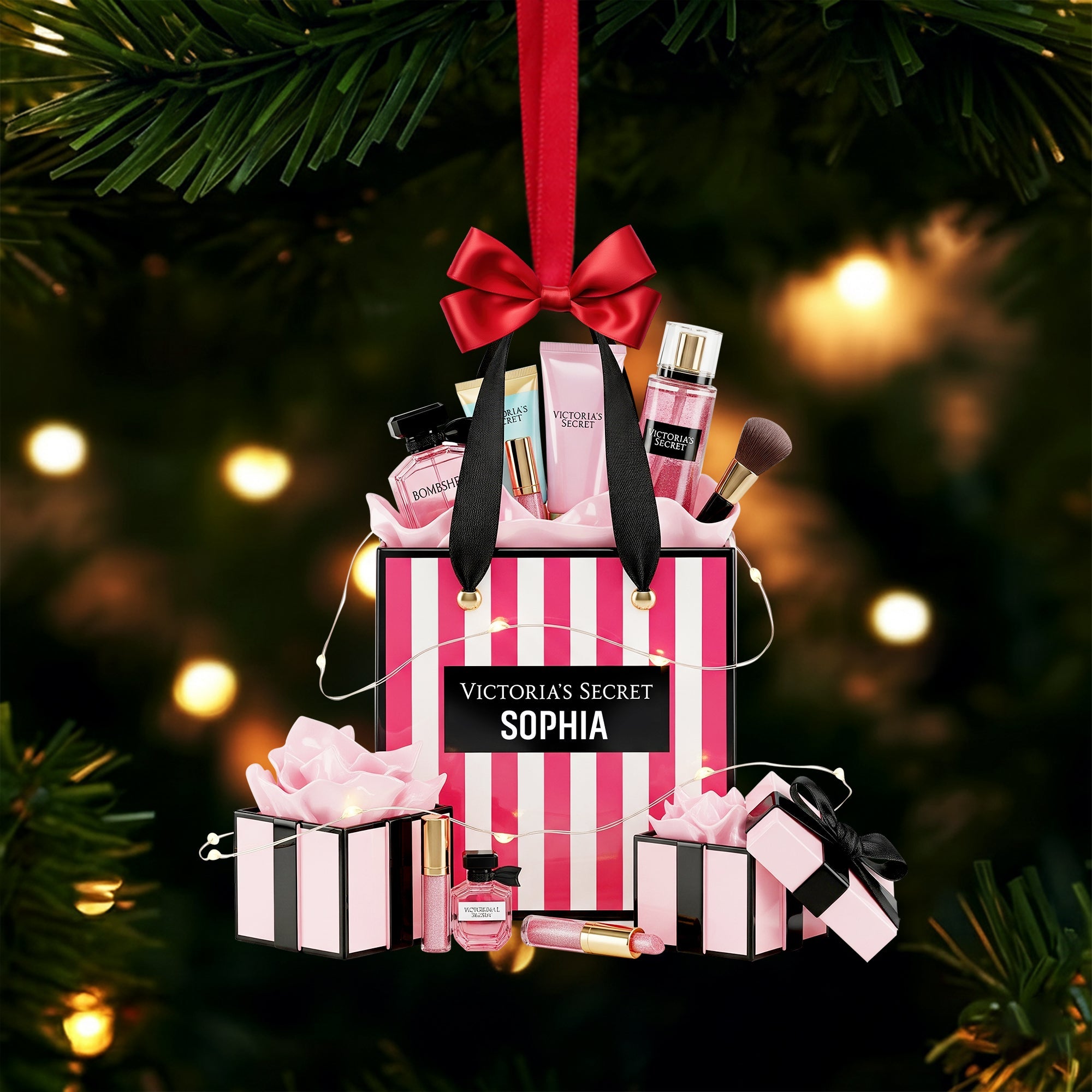 Luxury Beauty Kit Ornament - Personalized Christmas Gifts For Makeup Lovers - Family Christmas Ornament Gift