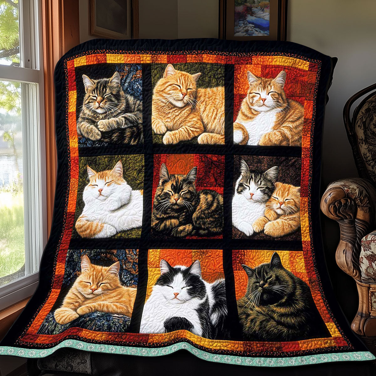 Lying Cat Quilt Blanket Best Throw Blanket Best Presents For Cat Lovers