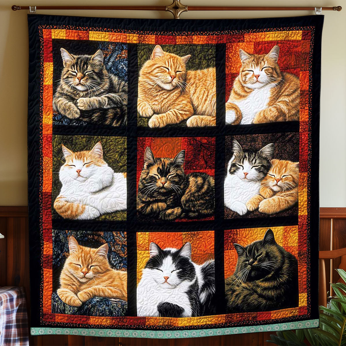 Lying Cat Quilt Blanket Soft Throw Blanket Best Father's Day Gifts For Dad