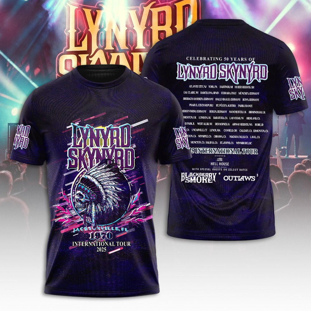 Lynyrd Skynyrd International Tour 2025 T-Shirt Cool Gifts For Music Lovers