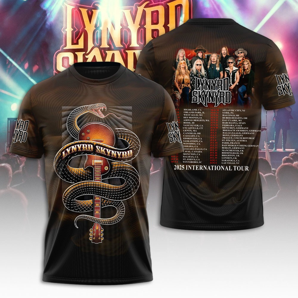 Lynyrd Skynyrd International Tour 2025 T-Shirt Music Lover Gifts For Him